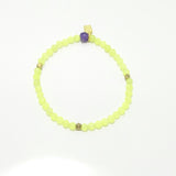 Neon Yellow/Gold Beaded Bracelet