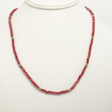 Frosted Red Gold Crsytal Triple Wrap Bracelet