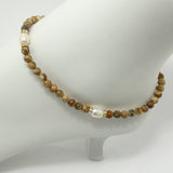 Natural Jasper Pearl Ankle Bracelet