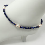 Blue Lapis Pearl Ankel Bracelet