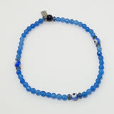 Blue Agate Evil Eye Ankle Bracelet