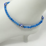 Blue Agate Evil Eye Ankle Bracelet