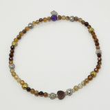 Multi Brown Agate Heart Ankle Bracelet