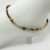 Multi Brown Agate Heart Ankle Bracelet