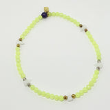 Neon Yellow White Spike Ankle Bracelet