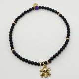 Black Matte Gold Skull Charm Ankle Bracelet