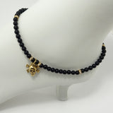 Black Matte Gold Skull Charm Ankle Bracelet