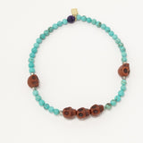 Turquoise Brown Skull Ankle Bracelet