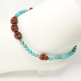 Turquoise Brown Skull Ankle Bracelet