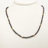 Hematite-Clear/Gold Crystal Triple Wrap Bracelet