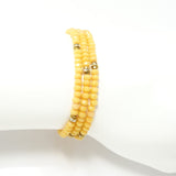 Orange-Yellow/Gold Crystal Triple Wrap Bracelet