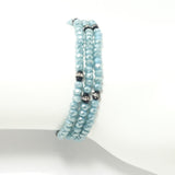 Baby Blue/Black Crystal Triple Wrap Bracelet