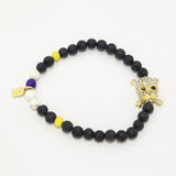 Black Lava/Gold Rhinestone Skull