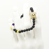 Black Lava/Gold Rhinestone Skull