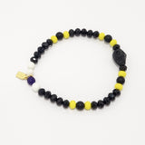 Black and Yellow/Black Matte Skull Men's Bracelet