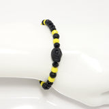 Black and Yellow/Black Matte Skull Men's Bracelet