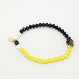 Half Black and Yellow/Black Rhinestone Skull