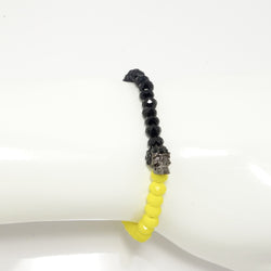 Half Black and Yellow/Black Rhinestone Skull