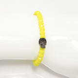 Yellow Rondelle/Mini Rhinestone Skull